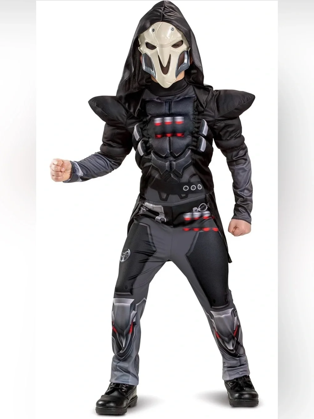 Overwatch Reaper Size SM 4-6YRS Kids Halloween Costume w/ Mask Complete Set EUC